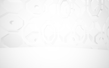 Abstract white interior of the future. 3D illustration and rendering