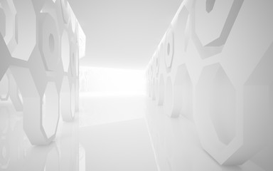 Abstract white interior of the future. 3D illustration and rendering