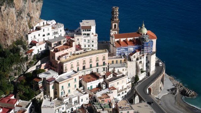 landscape of Atrani seen from Ziro Tower, Amalfi coast, Campania, Italy