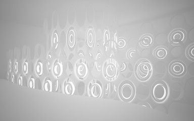 White smooth abstract architectural background. 3D illustration and rendering
