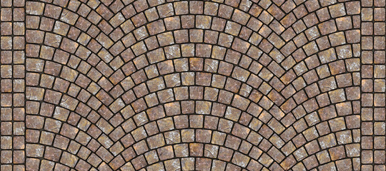 Road curved cobblestone texture 057