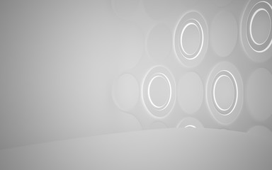 White smooth abstract architectural background. 3D illustration and rendering