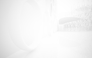 White smooth abstract architectural background. 3D illustration and rendering