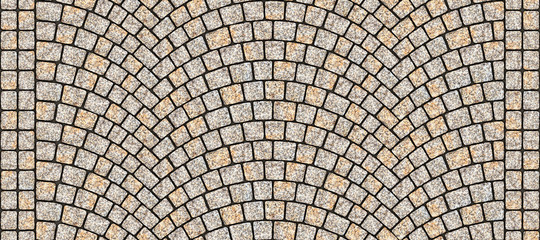 Road curved cobblestone texture 083
