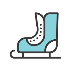 Ice skate vector, Chirstmas related filled style icon editable outline icon