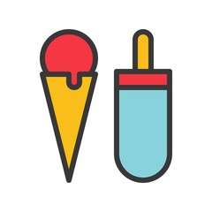 Ice cream vector, Chirstmas related filled style icon editable outline icon
