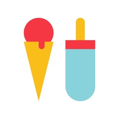 Ice cream vector, Chirstmas related flat style icon