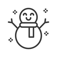 Snowman vector, Chirstmas related editable outline icon