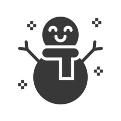 Snowman vector, Chirstmas related solid style icon