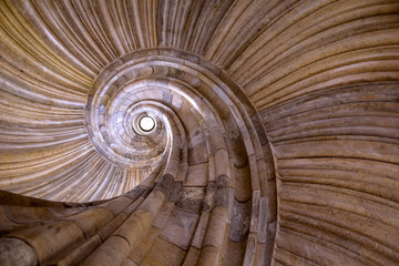 Interesting medieval spiral staircase, sandstone material