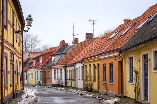 Small street in the Swedish city of Ystad