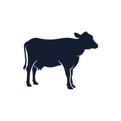 cow silhouette vector icon. black angus vector illustration