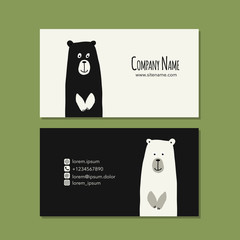 Card design with funny bear