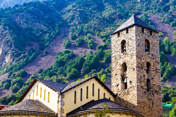 Fototapeta premium Sant Esteve church in Andorra la Vella, Andorra