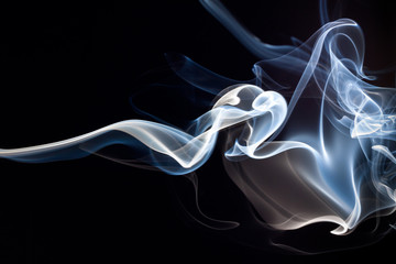 Blue and white smoke abstract background, darkness concept