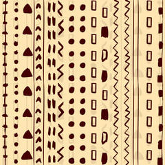 Etnic color geometric seamless pattern. Ornament fabric hand drawn