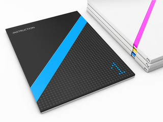 3d Illustration of Brochures and brochure folder, trend brochure