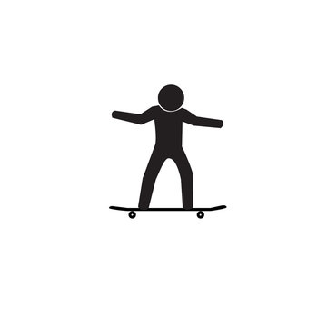 Skateboarding sign, vector illustration.