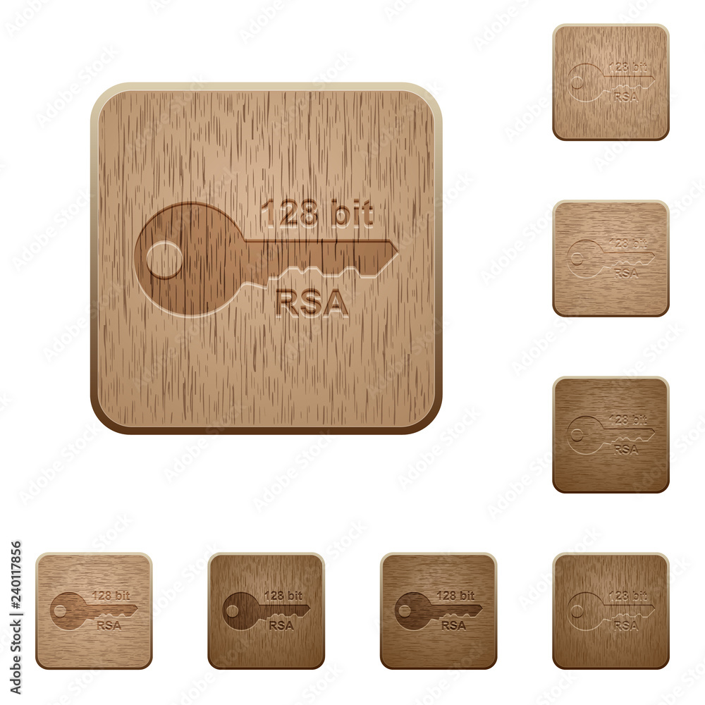Poster 128 bit rsa encryption wooden buttons
