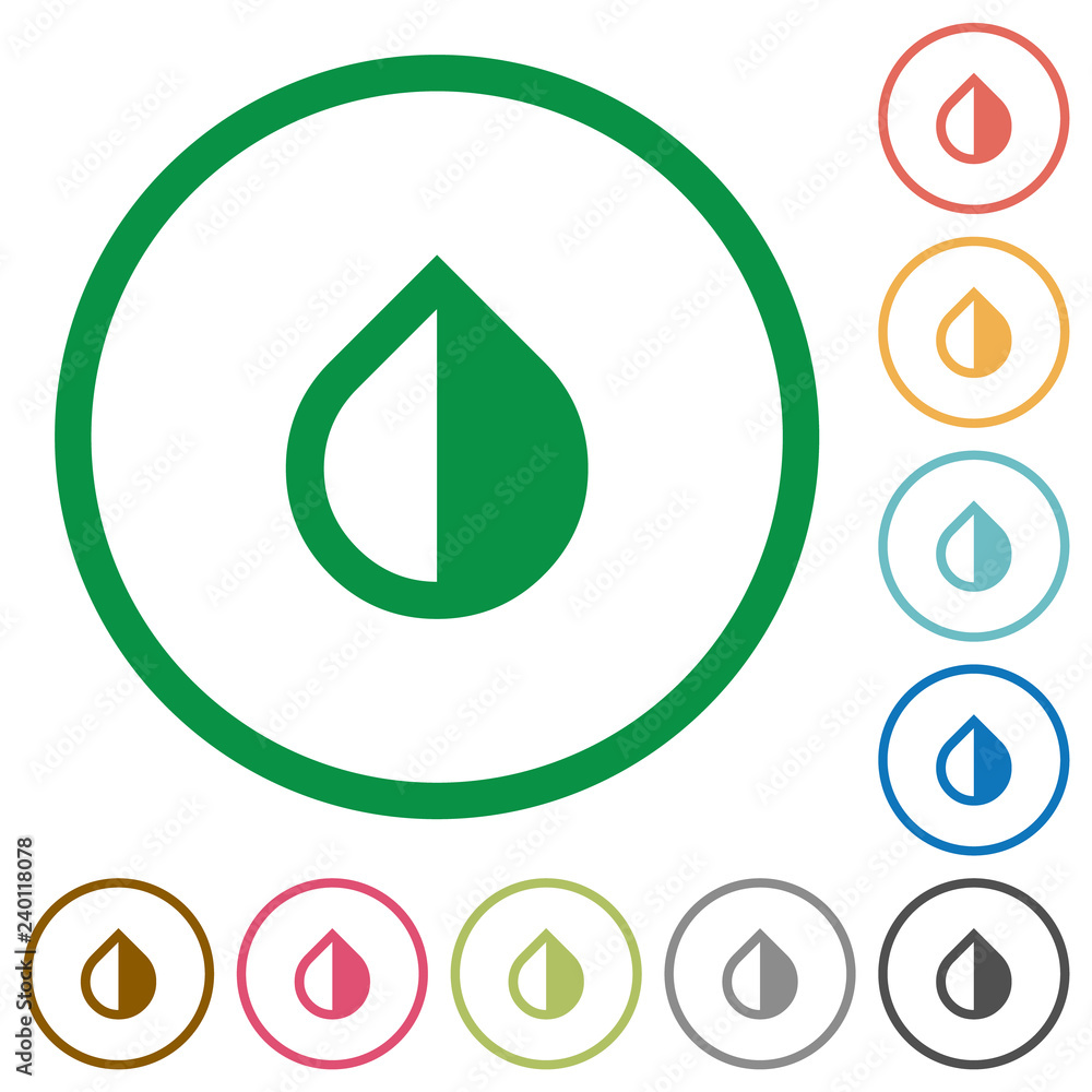 Poster invert colors flat icons with outlines