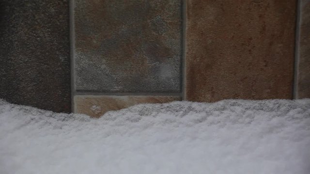 sharp stone wall snow hd footage   