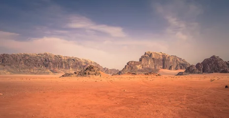  Wadi Rum - October 02, 2018: Panoramic view of the landscape of the Wadi Rum desert, Jordan © rpbmedia
