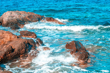 Seascape with waves and rocks