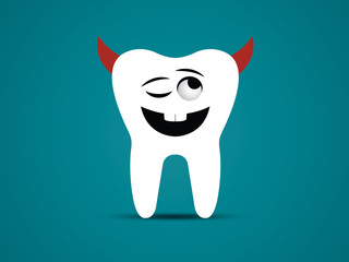 devil tooth vector illustration