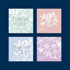 Thank you vector lettering set
