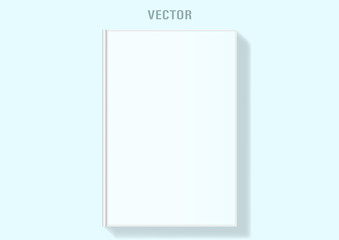 mockup of closed blank rectangular book at white background