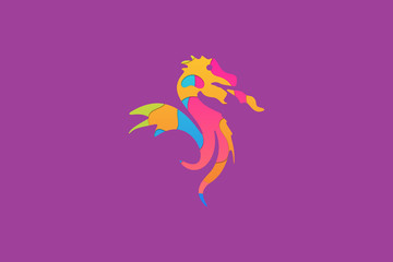 Fototapeta premium Abstract Colorful Dragon Illustration