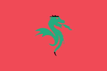 Abstract Red Green Dragonl Illustration