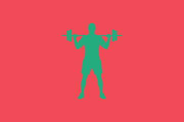 Abstract Red Green Fitness Man Illustration