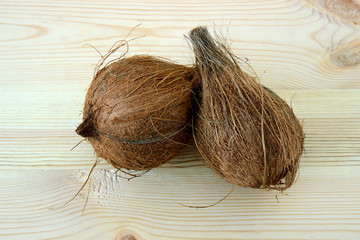 coconut on wooden background