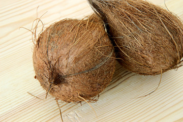 coconut on wooden background