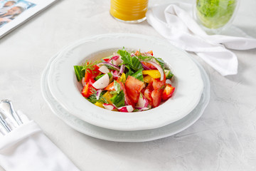 Fresh vegetable salad for breakfast, lunch