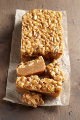 Old Fashioned Buttermilk Penuche Fudge candy with peanuts