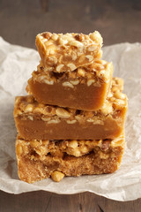 Old Fashioned Buttermilk Penuche Fudge candy with peanuts