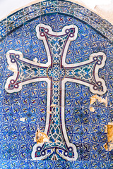 Armenian tiles with beautiful decorations in Jerusalem