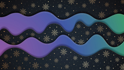 This is Christmas bright background with waves.