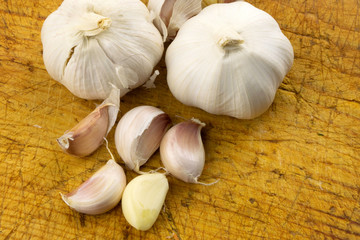 garlic on a cutting board
