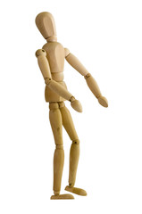 Posed artist manikin looking up