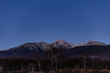 原村から月光に照らされた八ヶ岳の星空