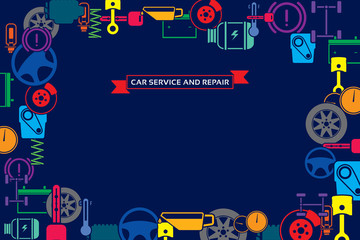 Vector design background for car mechanic service and repair.