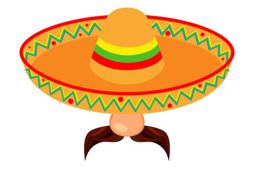 Colorful cartoon mexican man avatar