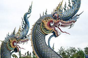 Fototapeta premium blue turquoise statue King of snake.