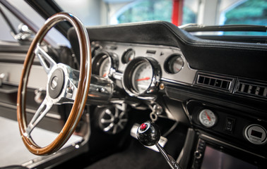 Classic muscle car interior