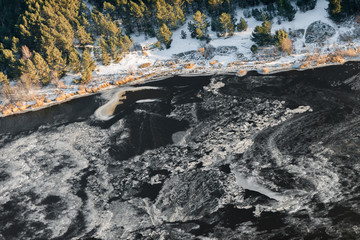 aerial view over the
