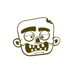 Zombie head. Isolated vector illustration.