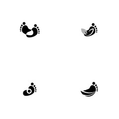 Footprint Set Idea Silhouette Abstract Illustration Business Logo	